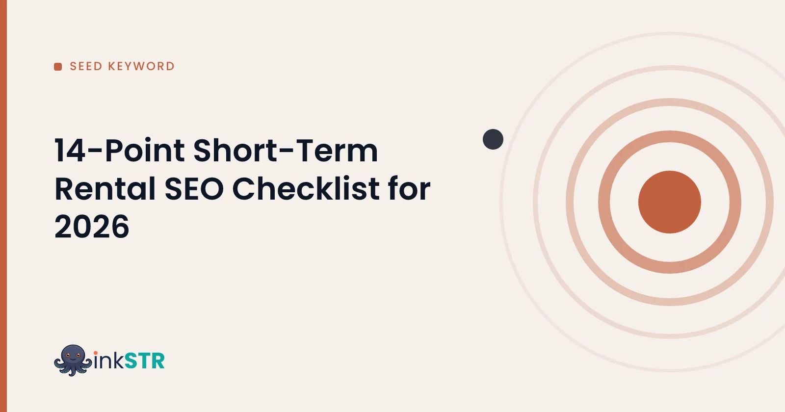14-Point Short-Term Rental SEO Checklist for 2026 — inkSTR blog cover