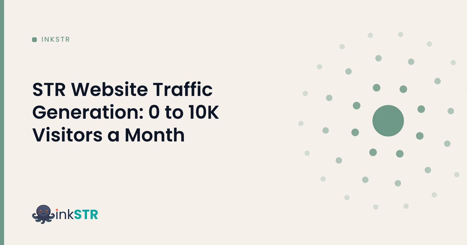 STR Website Traffic Generation: 0 to 10K Visitors a Month — inkSTR blog cover