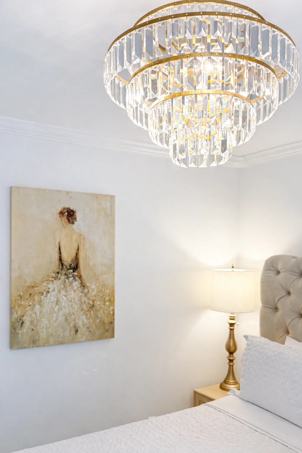 Beautiful chandelier in modern bedroom Beautiful chandelier in modern bedroom Vacation Rentals in Charlotte