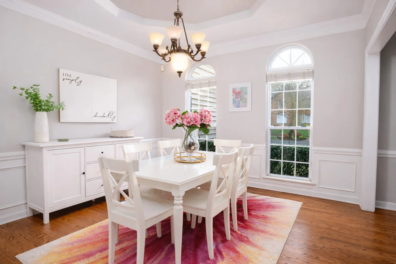 A south Charlotte home features an elegant dining room, perfect for family dinners. The location offers easy access to the expressway, many dining and retail options and close proximity to Uptown Charlotte. · Suburban Sanctuary A south Charlotte home features an elegant dining room, perfect for family dinners. The location offers easy access to the expressway, many dining and retail options and close proximity to Uptown Charlotte. · Suburban Sanctuary