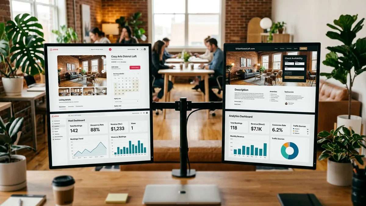 OTA listing vs responsive STR direct booking website design comparison