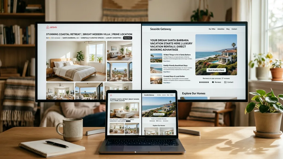 OTA listing optimization versus direct booking website SEO for vacation rentals