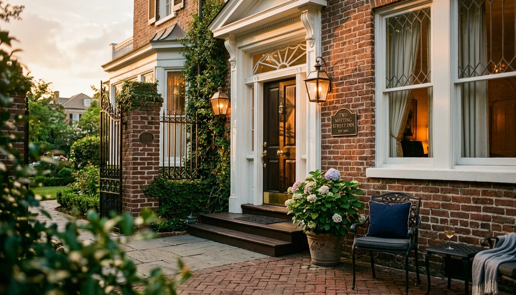 Historic Charleston home entrance showcasing benefits of booking direct vs OTAs with personalized hospitality appeal