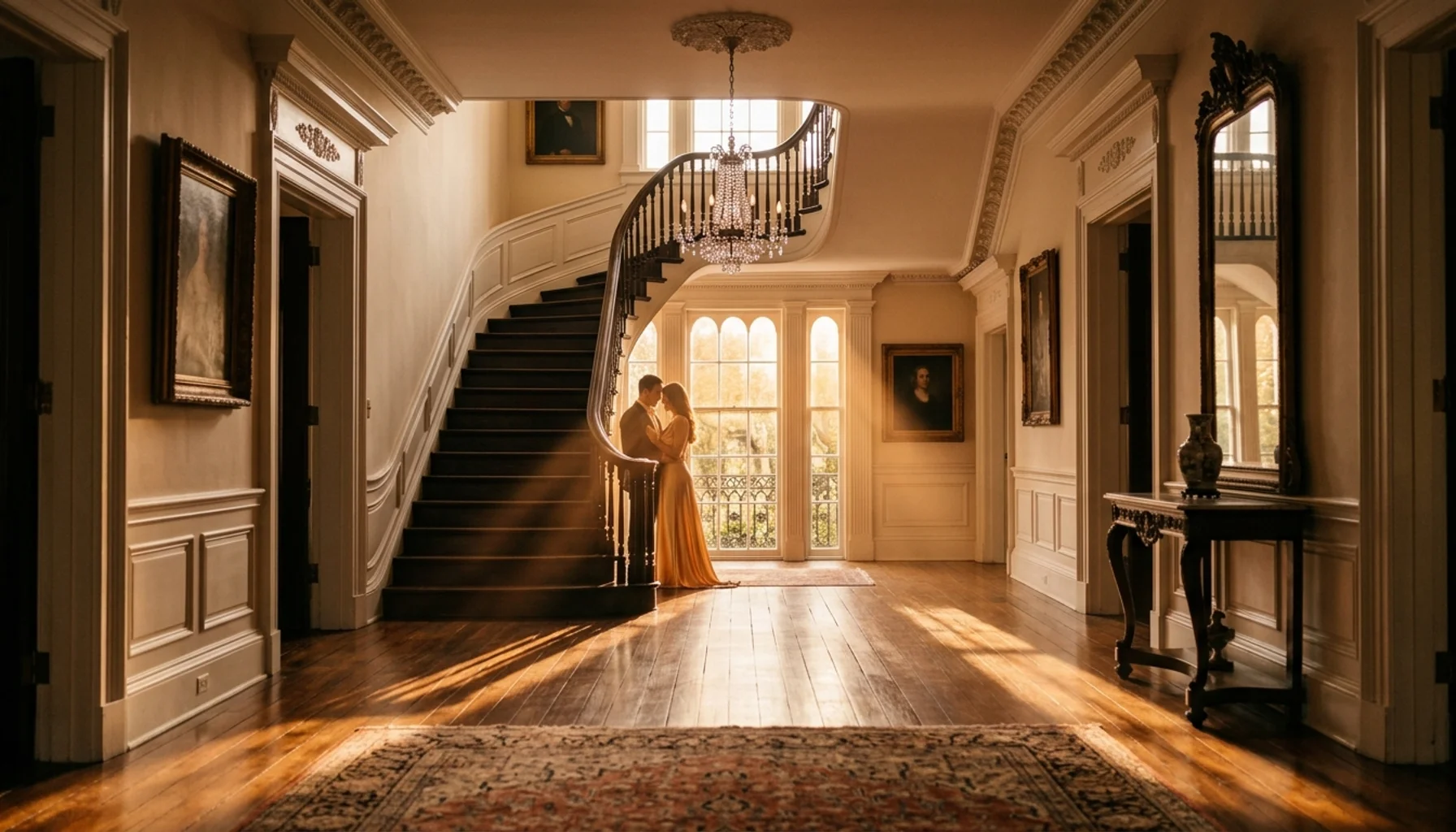 Historic Charleston luxury home entryway with warm golden light, representing direct booking savings and quality service benefits.