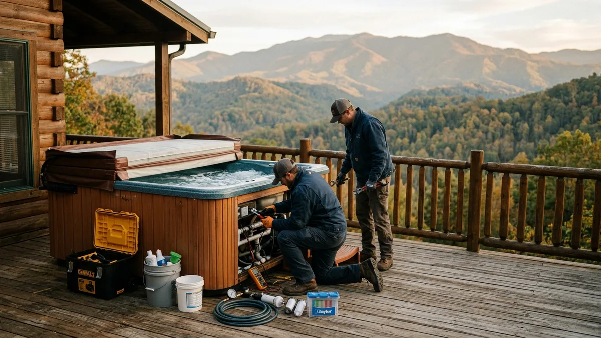 Professional hot tub maintenance for vacation rental properties