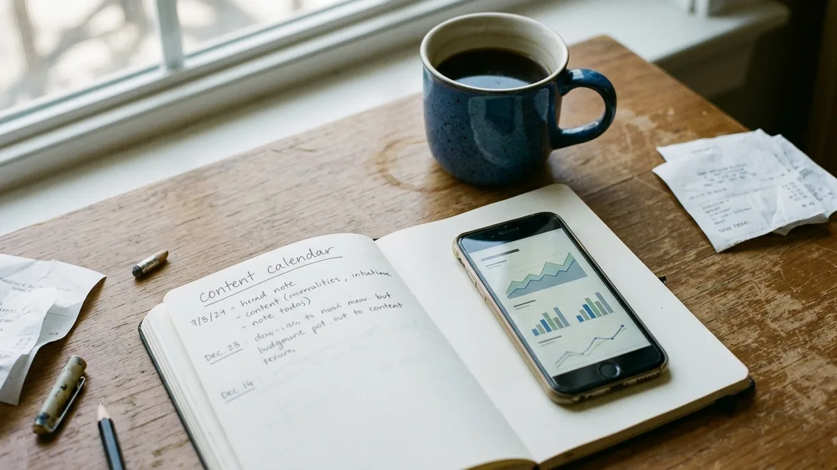 Content calendar and analytics tracking for STR website traffic generation