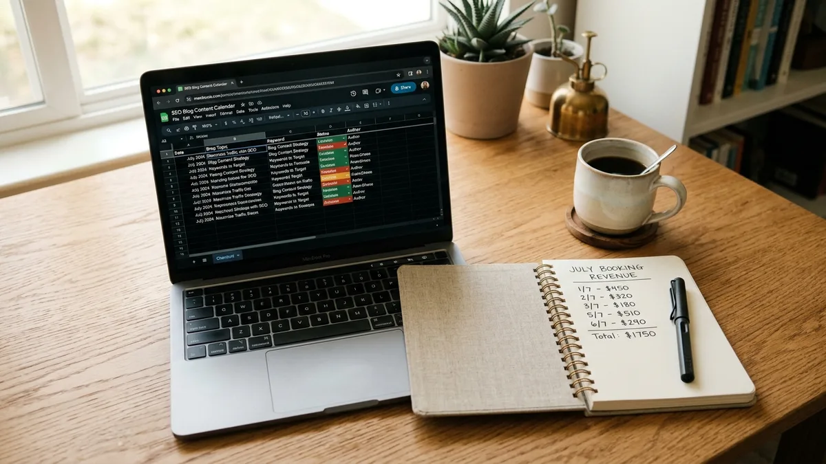blog content calendar driving vacation rental direct booking revenue