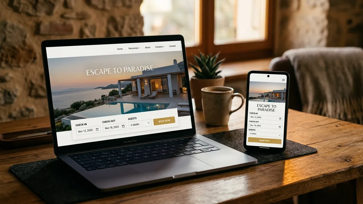 vacation rental booking page conversion optimization with mobile-responsive design