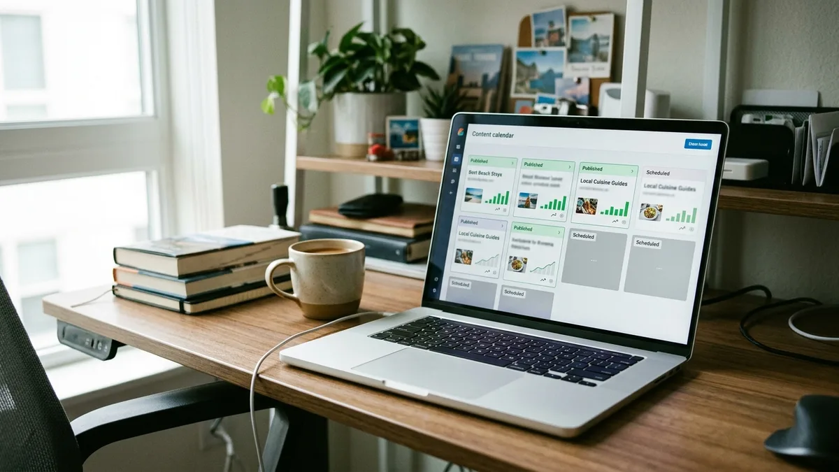 Automated content calendar from an AI content generator for hosts