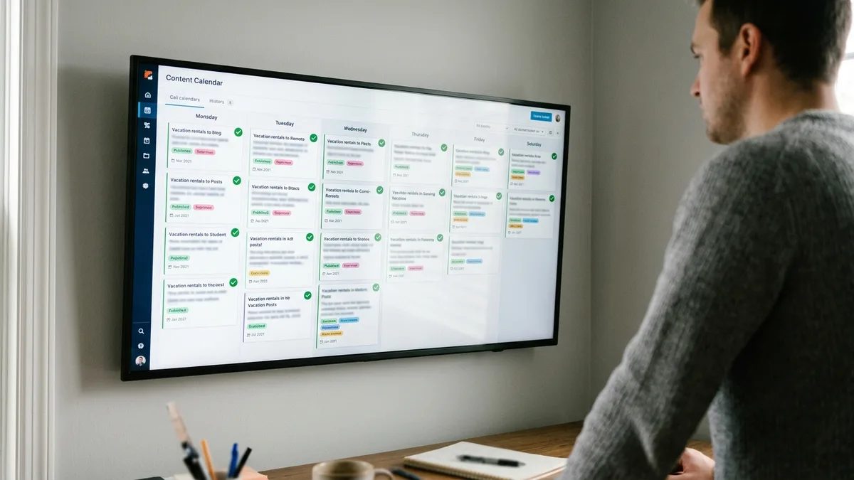 content calendar automation for STR blog writer scheduling