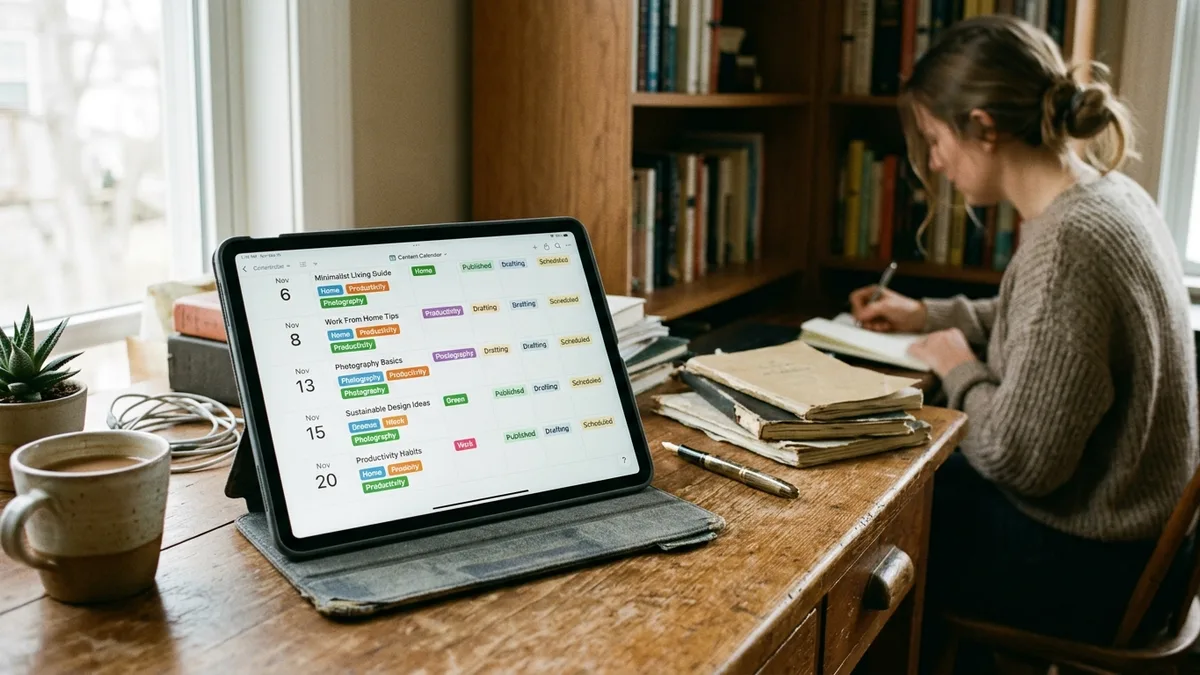 vacation rental keyword research organized into a content calendar