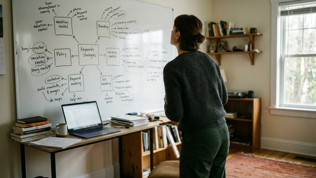 Hospitality SEO page map for a short-term rental website