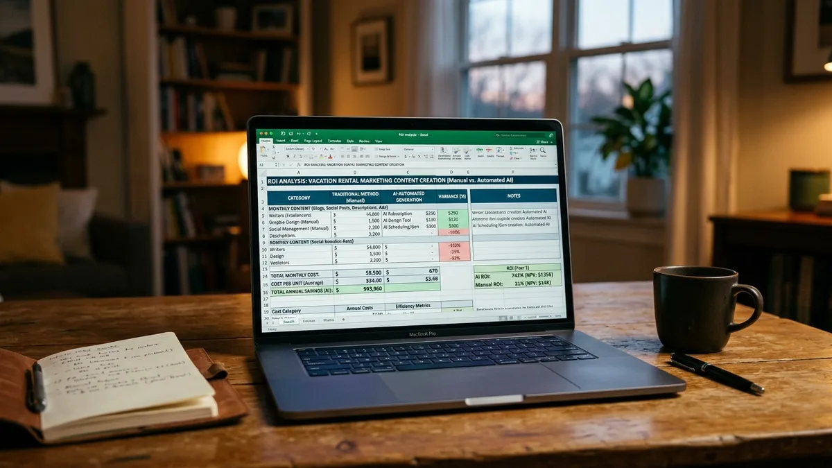 vacation rental content marketing ROI analysis and cost comparison