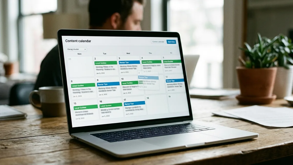 how to start a vacation rental blog using inkSTR's content calendar scheduling interface