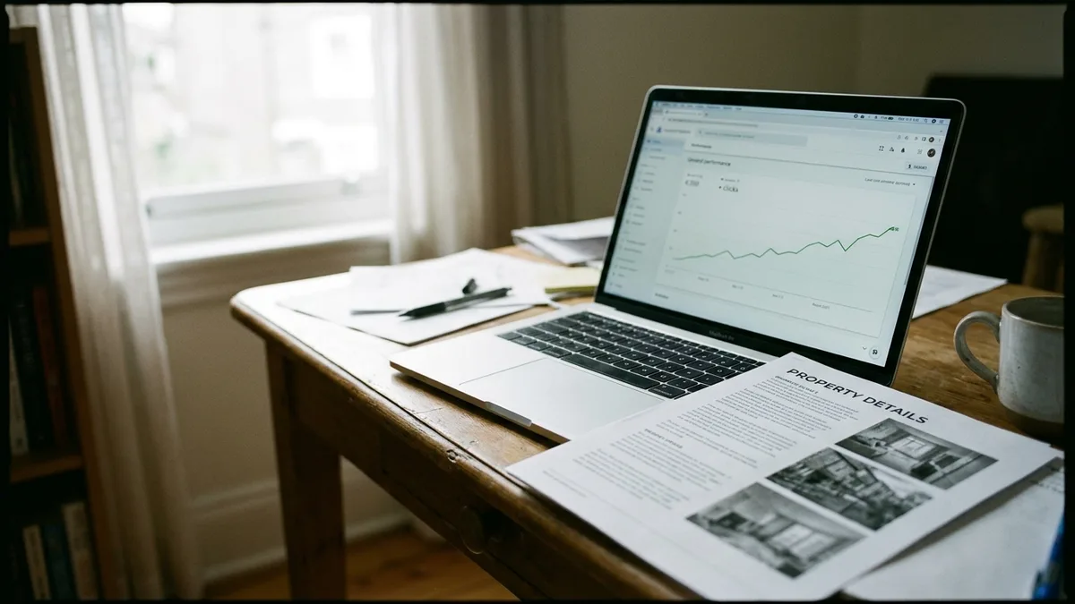 Search performance graph for AI-assisted vacation rental blog content
