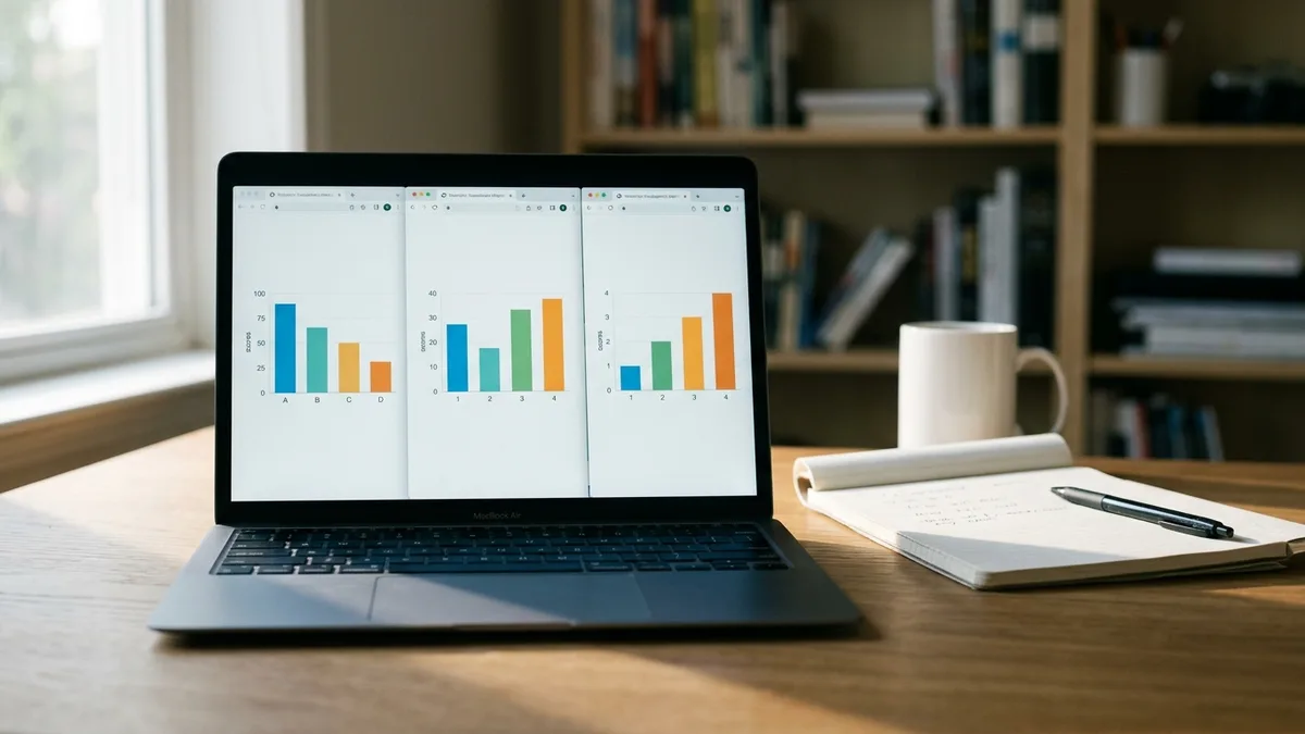 DA checker results compared across three tools for a rental website
