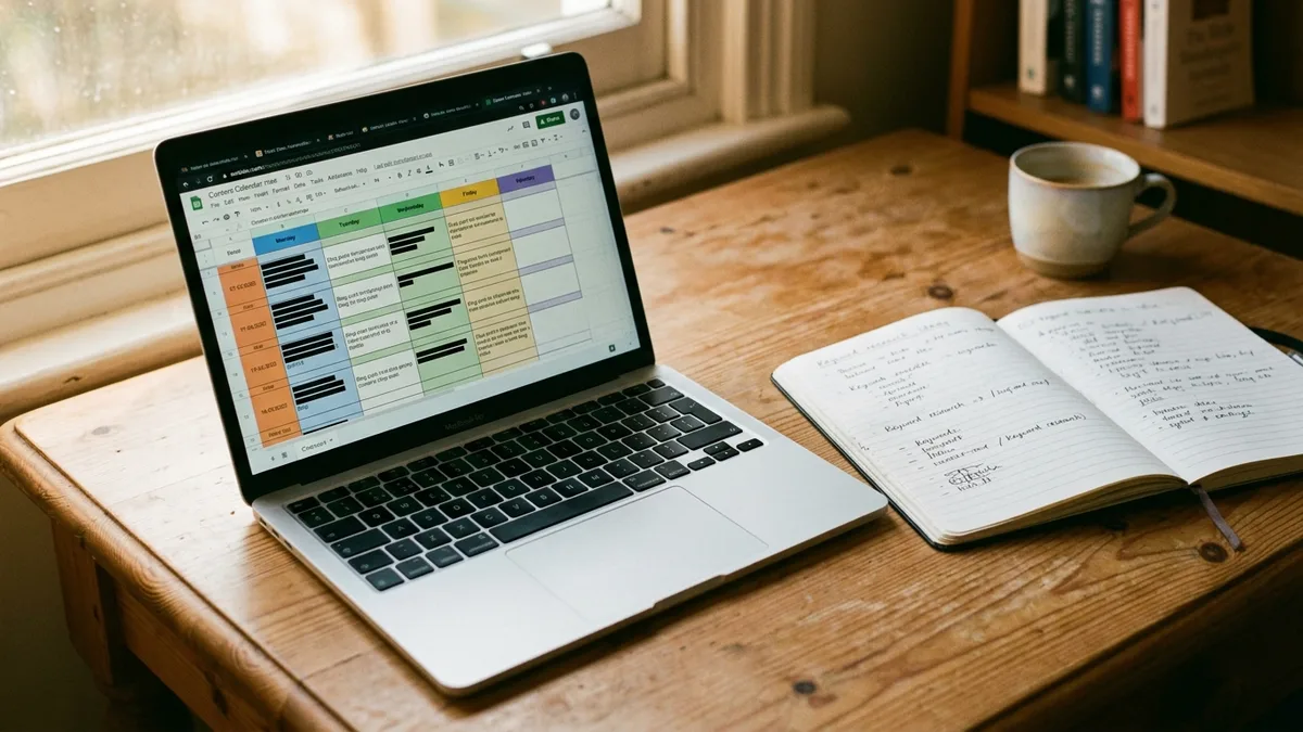Content calendar for putting seo glossary terms into practice