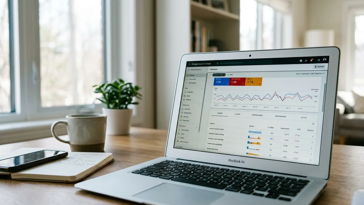 Google Search Console data for vacation rental SEO tracking