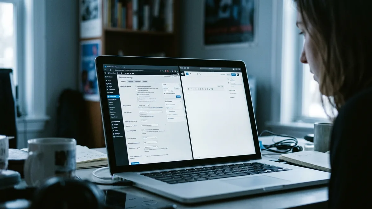 Comparing the best blog software for SEO on a laptop screen