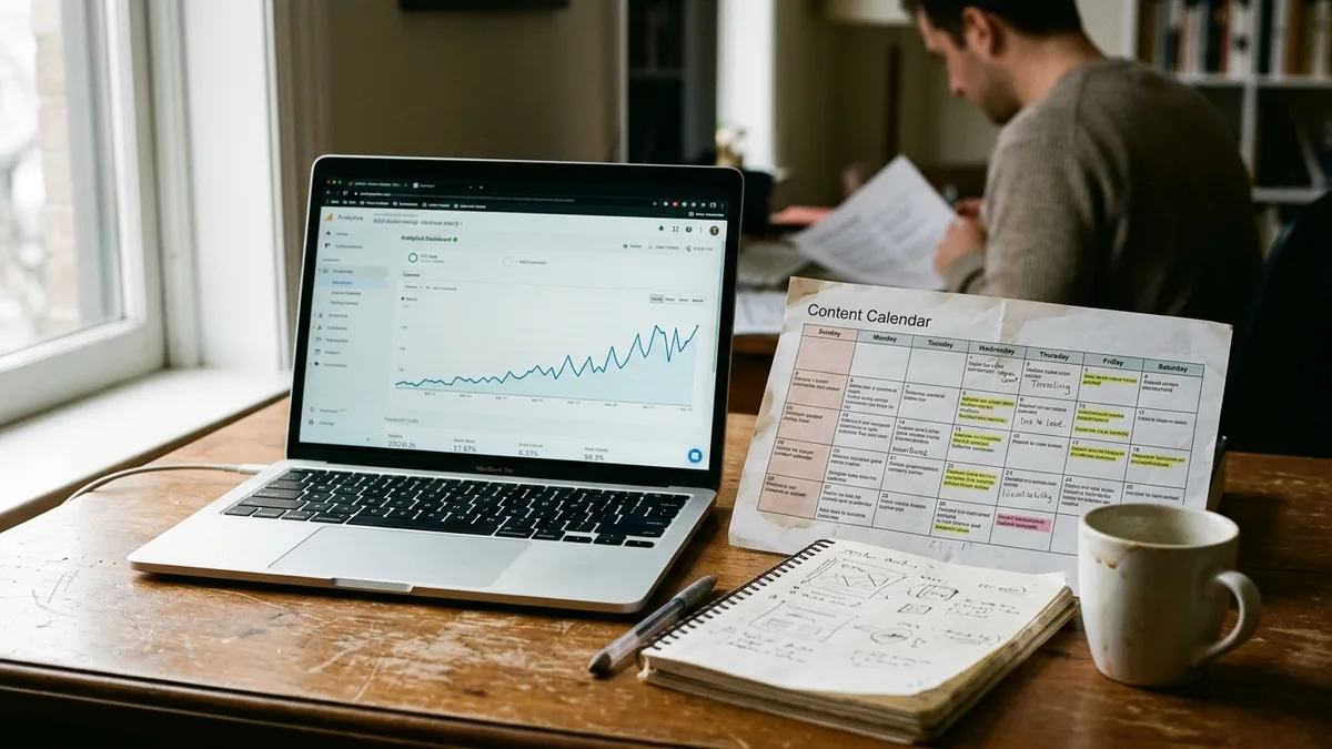 Tracking content calendar results with search clicks and direct booking data for a vacation rental