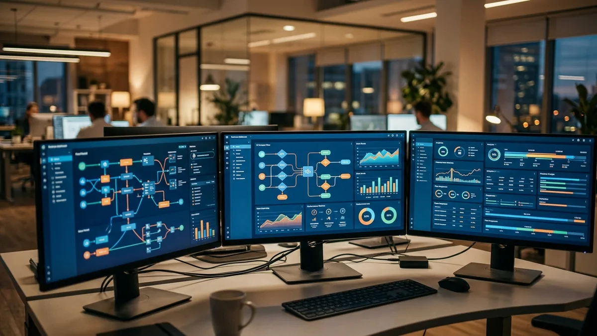 AI automation platform dashboard showing workflow optimization