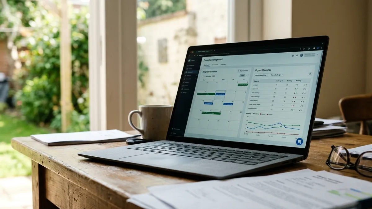 AI content platform managing a vacation rental blog content calendar