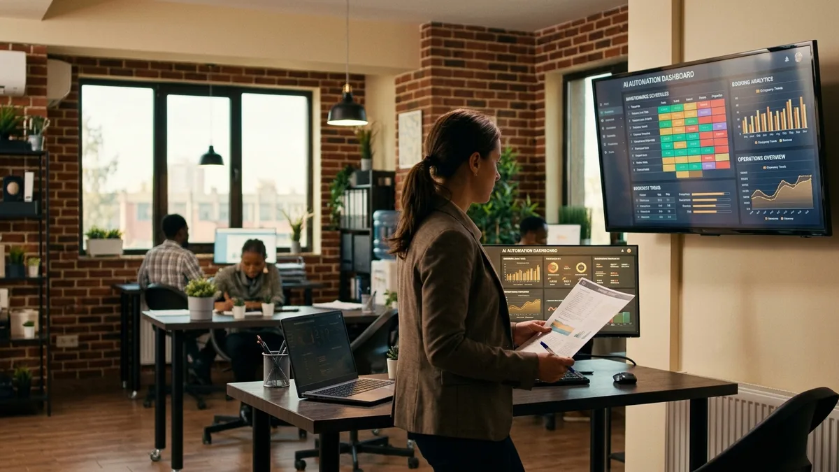 AI automation dashboard for property management workflows
