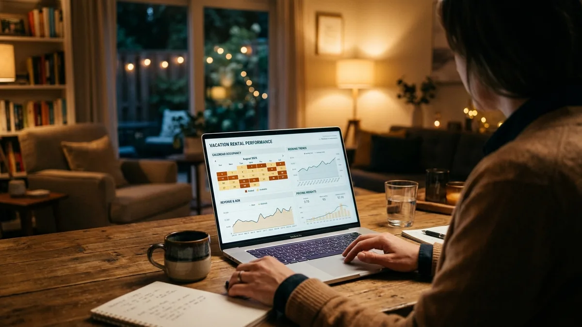 Revenue maximization analytics dashboard for vacation rental hosts