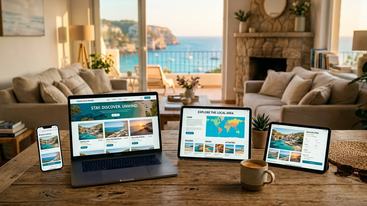 mobile-optimized vacation rental website design showcasing ranking optimization