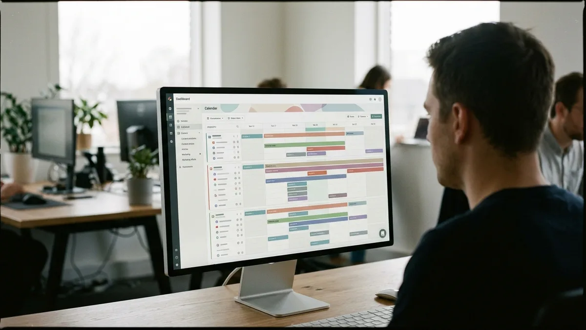 Multi-property property management blog software content calendar