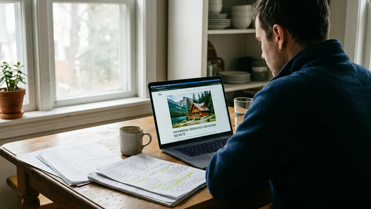 An operator researching seo bloggers for vacation rental content strategy