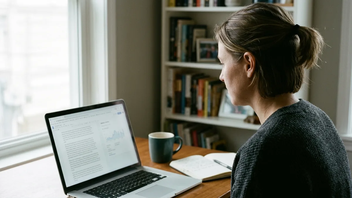 Property manager reviewing blog performance