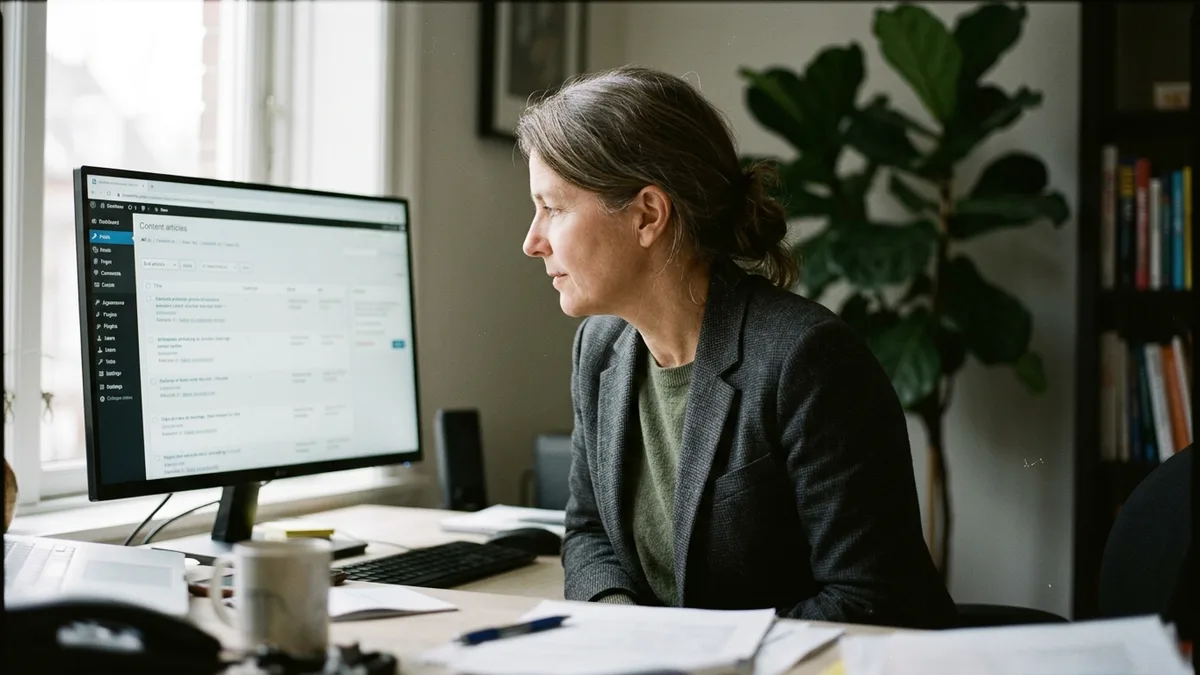 Blog scheduling software dashboard for short-term rental managers