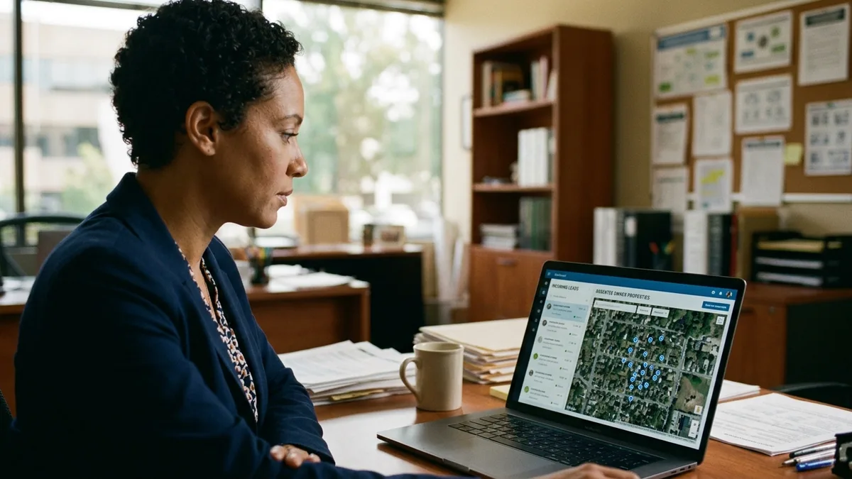 property management leads dashboard showing owner inquiries