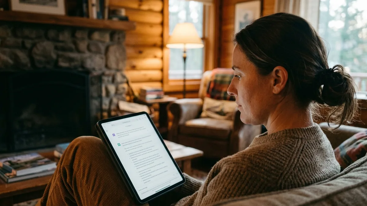 STR operator checking how their listing ranks on AI search results