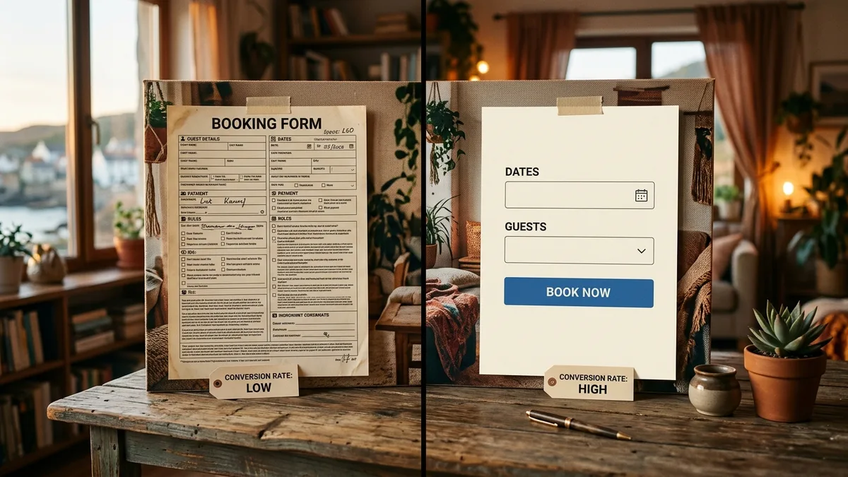 reducing form friction for vacation rental booking page conversion