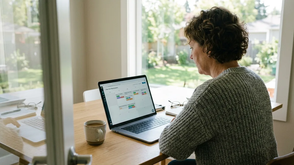 STR operator reviewing a seo do-it-yourself content calendar built on inkSTR