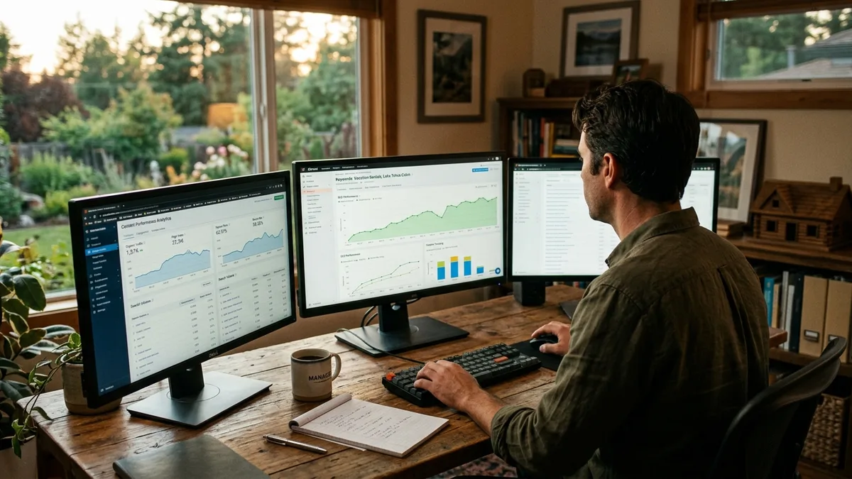 Vacation rental content marketing analytics and conversion tracking