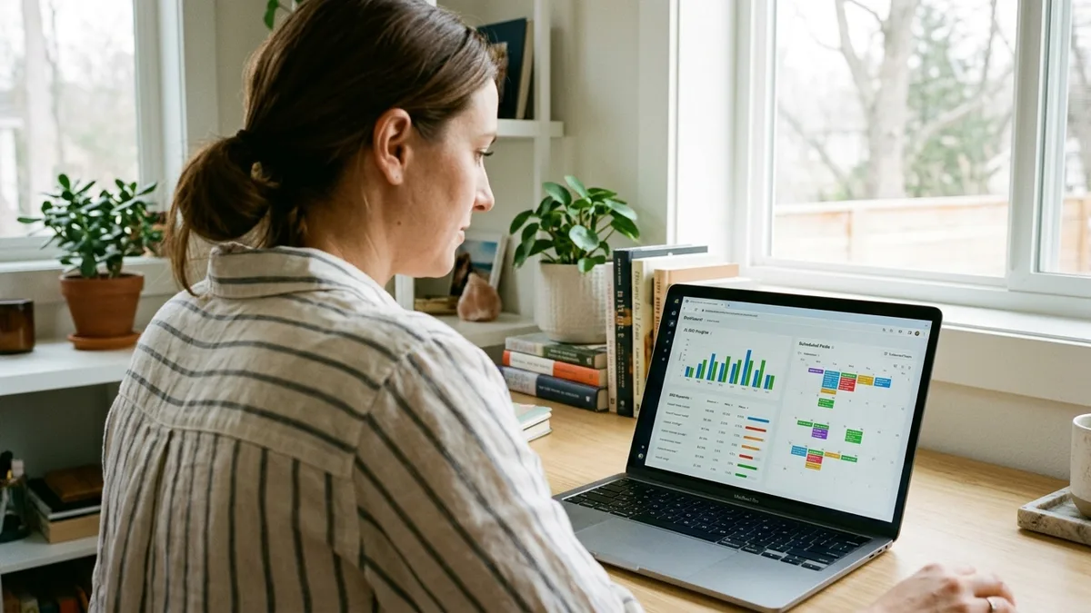 AI-powered content platform dashboard for vacation rental SEO