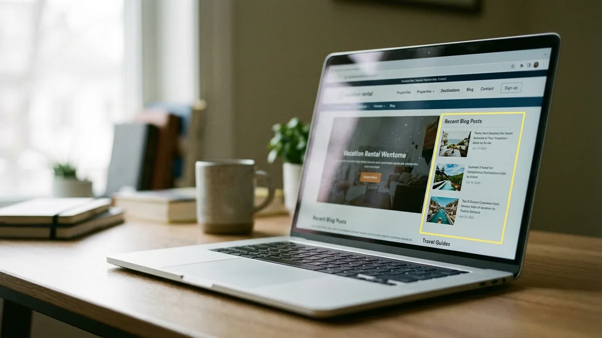 content for website homepage layout example for vacation rentals