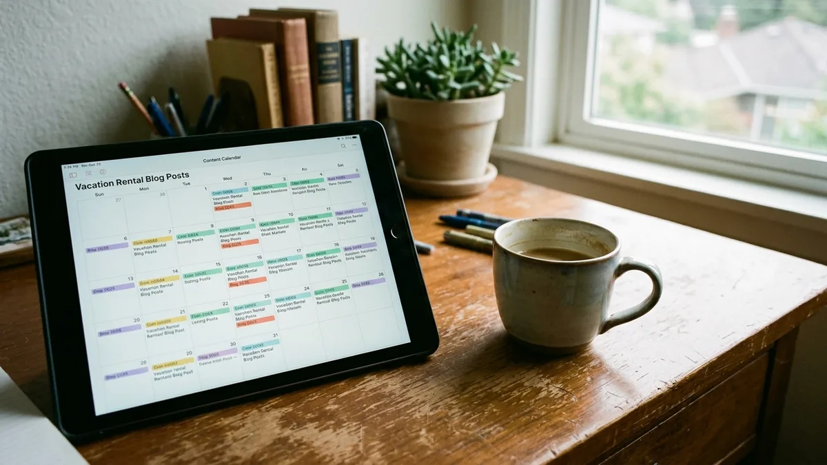 Airbnb SEO tips for hosts using a scheduled content calendar