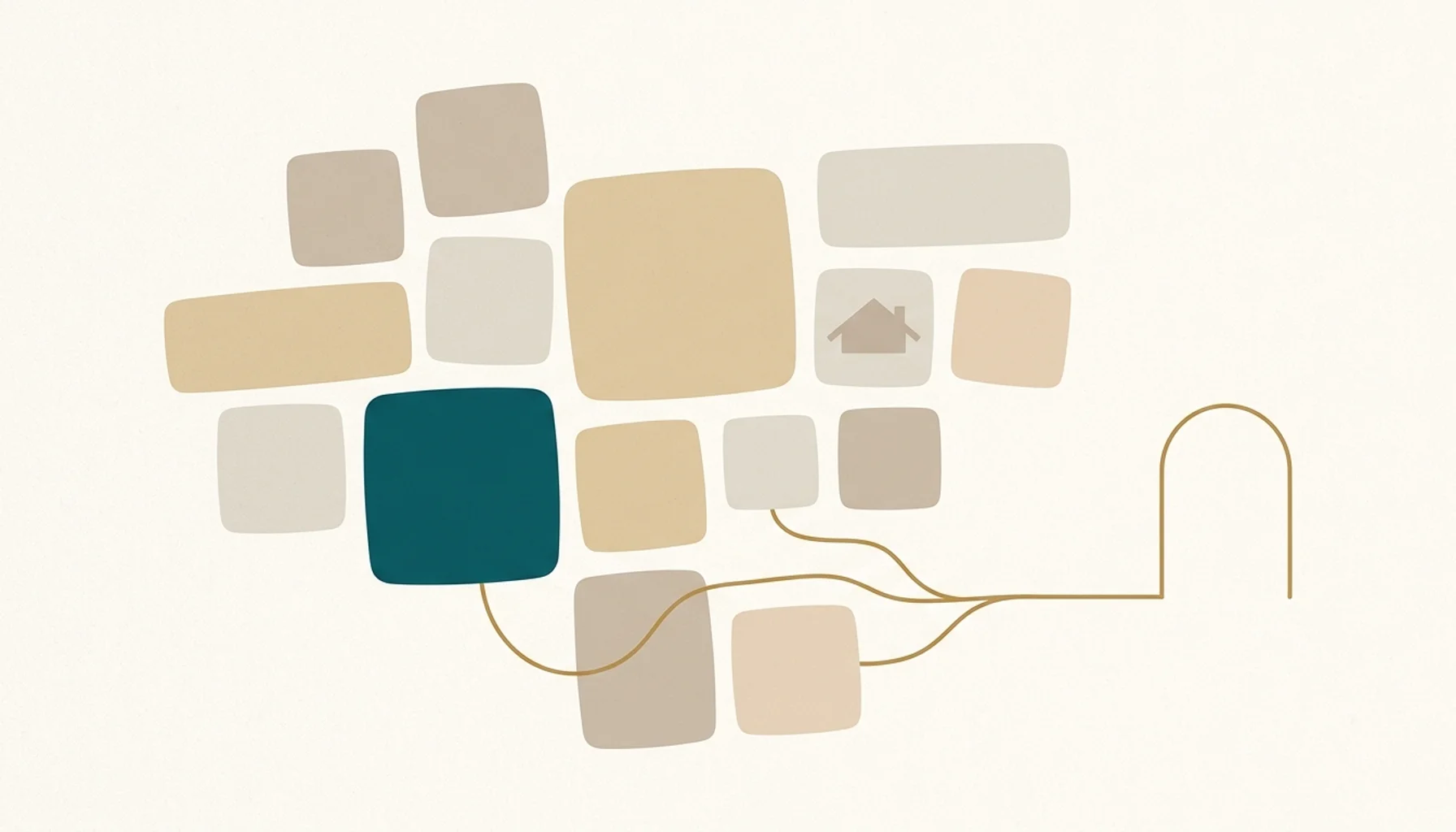 Calendar-style tiles representing content planning for short-term rental ranking on Google