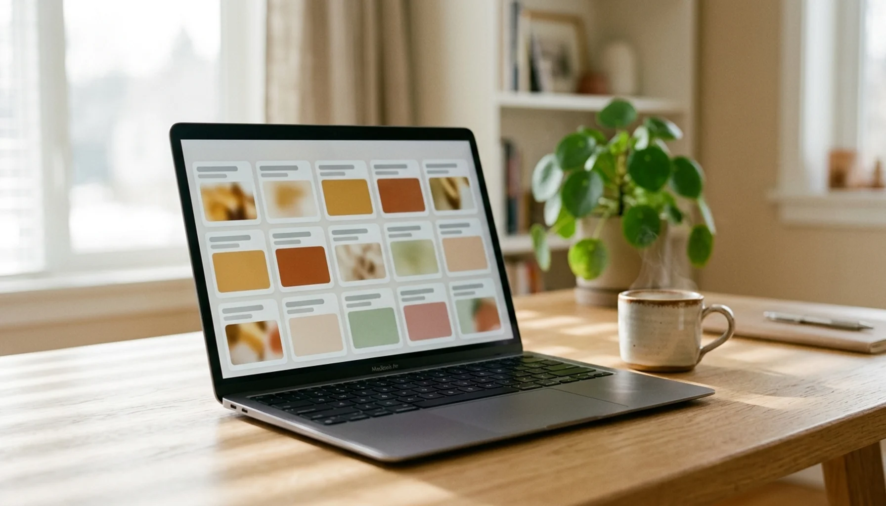 Airbnb SEO tips for hosts shown through a content calendar workflow on a laptop