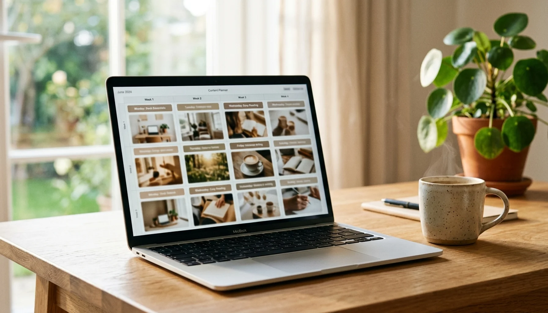 Blog content automation calendar planning vacation rental articles for consistent publishing