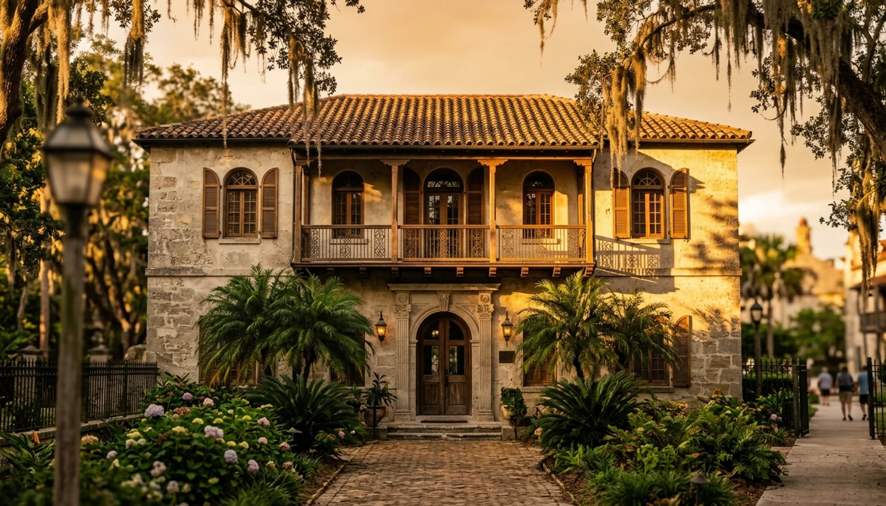 Historic Spanish colonial property in St. Augustine showcasing architectural details and property management investment potential
