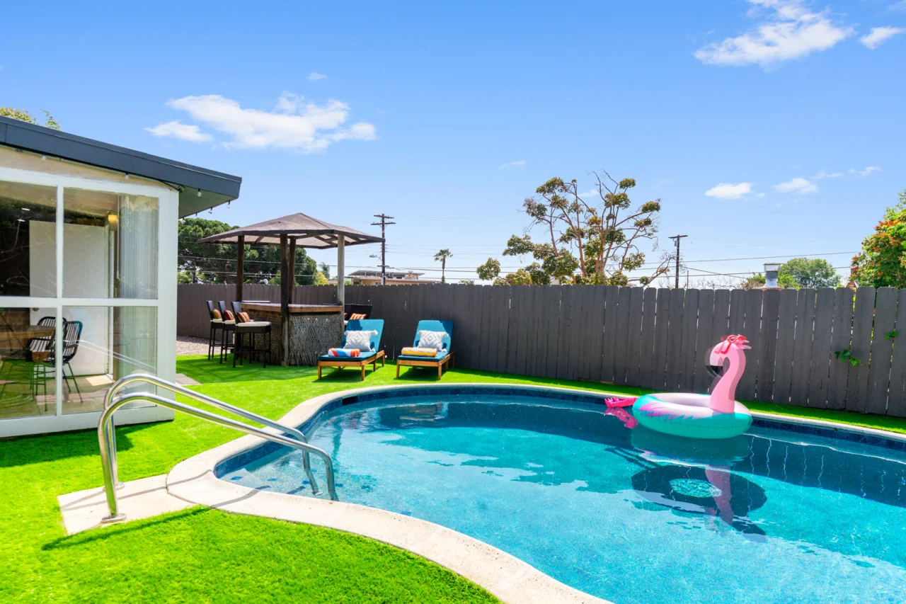San Diego vacation rental with backyard pool managed by Airbnb management company downtown San Diego