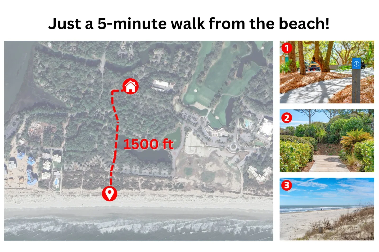 Aerial view of Kiawah Island beach vacation property location near pristine South Carolina coastline
