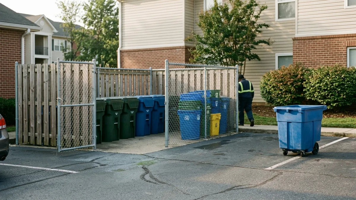 Trash valet charge comparison showing clean waste operations for multifamily property managers