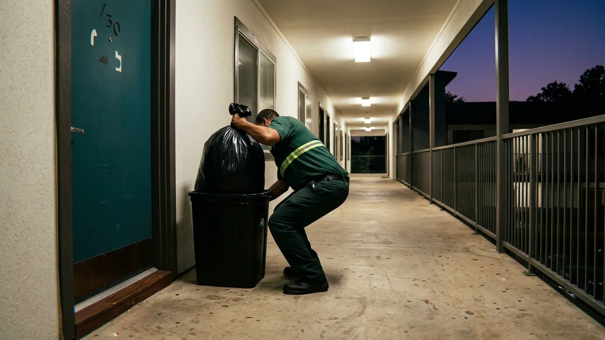Amenity grade resident experience improves apartment retention through nightly valet trash service