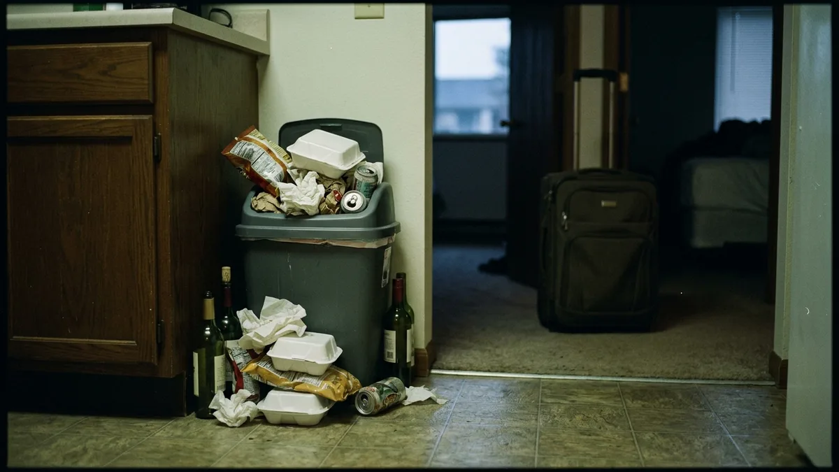 Overflowing trash bin causing a bad short-term rental review